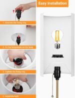 JUNNAI Table Lamps Set of 2, Gold Bedside Lamps, 3 Way Dimmable Nightstand Lamps... - Image 5