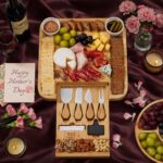 Premium Bamboo Charcuterie Board Set with Hidden Drawer & 4 Cheese Knives - 13x1... - Image 3