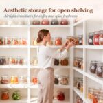 ComSaf 6-Pack 17oz Ribbed Glass Storage Jars with Airtight Clamp Lids, Decorativ... - Image 3