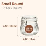 ComSaf 6-Pack 17oz Ribbed Glass Storage Jars with Airtight Clamp Lids, Decorativ... - Image 4