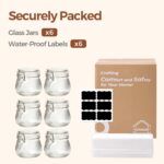 ComSaf 6-Pack 17oz Ribbed Glass Storage Jars with Airtight Clamp Lids, Decorativ... - Image 8
