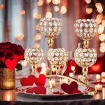 VINCIGANT Set of 3 Gold Candle Holders Wedding Table Centerpieces,Tealight Candl... - Image 3