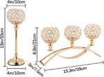 VINCIGANT Set of 3 Gold Candle Holders Wedding Table Centerpieces,Tealight Candl... - Image 4