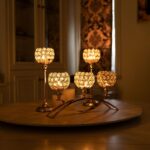 VINCIGANT Set of 3 Gold Candle Holders Wedding Table Centerpieces,Tealight Candl... - Image 6