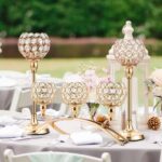 VINCIGANT Set of 3 Gold Candle Holders Wedding Table Centerpieces,Tealight Candl... - Image 7