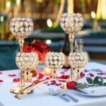 VINCIGANT Set of 3 Gold Candle Holders Wedding Table Centerpieces,Tealight Candl... - Image 8