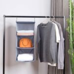 Hanging Closet Organizer and Storage 3-Shelf, Easy Mount Foldable Hanging Closet... - Image 3