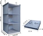 Hanging Closet Organizer and Storage 3-Shelf, Easy Mount Foldable Hanging Closet... - Image 4
