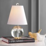 JONATHAN Y 16" Clear Crystal Ball LED Table Lamp, White Modern Bedside Lamp, wit... - Image 3
