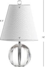 JONATHAN Y 16" Clear Crystal Ball LED Table Lamp, White Modern Bedside Lamp, wit... - Image 4