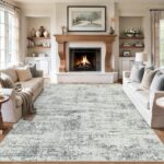 8x10 Area Rugs for Living Room - Washable Rug Modern Abstract Soft Large Neutral... - Image 3