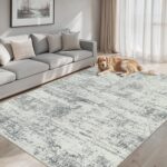 8x10 Area Rugs for Living Room - Washable Rug Modern Abstract Soft Large Neutral... - Image 5