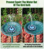 Yzert Solar Fountain Bird Bath Fountains Pump Upgraded 100% Glass Panel, Solar P... - Image 5