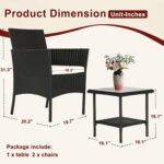 FDW Wicker Outdoor Furniture Patio Furniture Set of 3 Rattan Patio Chairs Outdoo... - Image 5