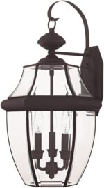 Livex Lighting 2351-07 Monterey 3 Light Outdoor Bronze Finish Solid Brass Wall L... - Image 4
