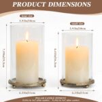 Hurricane Candle Holders Set of 2 - Pillar Candle Stands with Glass Sleeves for ... - Image 4