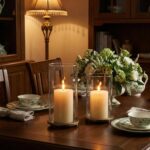 Hurricane Candle Holders Set of 2 - Pillar Candle Stands with Glass Sleeves for ... - Image 5
