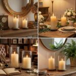 Hurricane Candle Holders Set of 2 - Pillar Candle Stands with Glass Sleeves for ... - Image 6