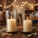 Hurricane Candle Holders Set of 2 - Pillar Candle Stands with Glass Sleeves for ... - Image 9