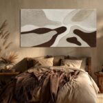 ZUNARE Hand-Painted Large Abstract Wall Art – Neutral Beige, Taupe, and Brown Te... - Image 3