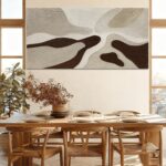 ZUNARE Hand-Painted Large Abstract Wall Art – Neutral Beige, Taupe, and Brown Te... - Image 5