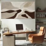 ZUNARE Hand-Painted Large Abstract Wall Art – Neutral Beige, Taupe, and Brown Te... - Image 6