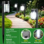 Mancra Solar Pathway Lights Outdoor, 10 Pack Metal & Glass Solar Lights Outdoor ... - Image 3
