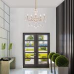 AMZASA Crystal Gold Chandelier, Glass Crystal Hanging Pendant Lighting, 5 Light ... - Image 7