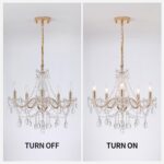 AMZASA Crystal Gold Chandelier, Glass Crystal Hanging Pendant Lighting, 5 Light ... - Image 8