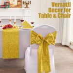 RUDONG M 2 Pack Gold Satin Table Runners 12 x 108 Inch, Long Silky Damask Table ... - Image 7