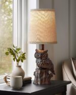 G-SAFAVA 14.25" Small Table Lamp for Living Room Farmhouse Bedside Resin Single ... - Image 6