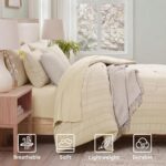 CASAAGUSTO Queen Comforter Set, 7 Pieces Beige Seersucker Bed in a Bag Queen Siz... - Image 5