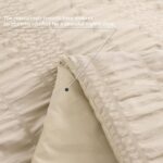 CASAAGUSTO Queen Comforter Set, 7 Pieces Beige Seersucker Bed in a Bag Queen Siz... - Image 6