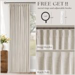 90 Inch Pinch Pleated Blackout Linen Curtains for Bedroom 2 Panels Memory Traine... - Image 5