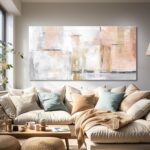 Gold Abstract Wall Art Decor Minimalist Oil Paintings 24"x48" Canvas Wall Art fo... - Image 3