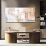 Gold Abstract Wall Art Decor Minimalist Oil Paintings 24"x48" Canvas Wall Art fo... - Image 5