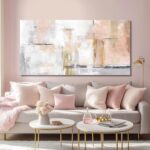 Gold Abstract Wall Art Decor Minimalist Oil Paintings 24"x48" Canvas Wall Art fo... - Image 8