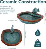 Sunnydaze Glazed Ceramic Fish 7-Inch Outdoor Garden Fountain - Outdoor Tabletop ... - Image 5
