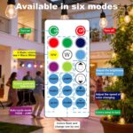 Outdoor String Lights Waterproof - 24FT Color Changing Led Outside Patio Light w... - Image 5