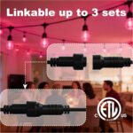 Outdoor String Lights Waterproof - 24FT Color Changing Led Outside Patio Light w... - Image 6