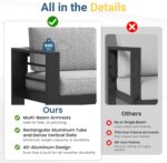 Solaste Aluminum Outdoor Patio Furniture Set, 7 Seats Patio Sectional Sofa with ... - Image 7