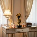 Lescafita African Queen Sculpture Gold Flower Crown, Black and Gold Checkered Gi... - Image 7
