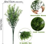 XLFAQXM Artificial Plants Flowers Grass Shrubs 8 Pack No Fade Faux Plastic Flowe... - Image 4