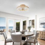 CROSSIO 20" Crystal Ceiling Fans with Lights Remote Control Dimmable 6 Speeds Re... - Image 7