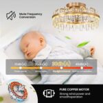 CROSSIO 20" Crystal Ceiling Fans with Lights Remote Control Dimmable 6 Speeds Re... - Image 8