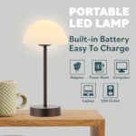JONATHAN Y 12.5" Oil Rubbed Bronze/White Modern Rechargeable Portable LED Table ... - Image 6