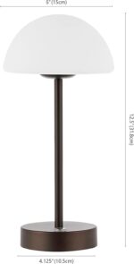 JONATHAN Y 12.5" Oil Rubbed Bronze/White Modern Rechargeable Portable LED Table ... - Image 7