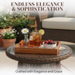 Jack & Juliet Teak Wood Ottoman Tray – Large Wooden Multifunctional Tray with Re... - Image 7