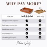 Jack & Juliet Teak Wood Ottoman Tray – Large Wooden Multifunctional Tray with Re... - Image 8