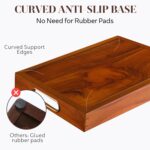 Jack & Juliet Teak Wood Ottoman Tray – Large Wooden Multifunctional Tray with Re... - Image 10